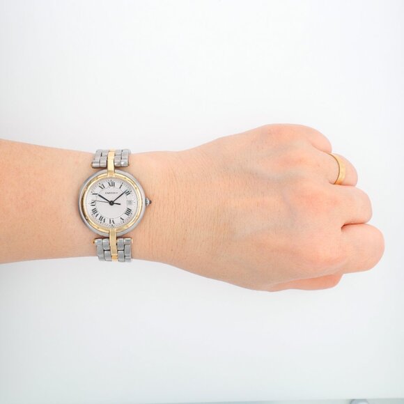 Cartier Panthère Vendôme Quartz Two-Tone 30mm White Roman Numeral Dial Watch